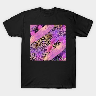 Leopard floral hot pink design T-Shirt